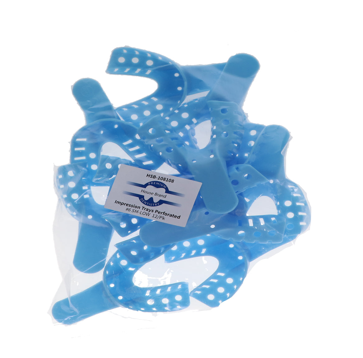 House Brand Dentistry 108108 Perforated Impression Trays #6 Small Lower 12/Pk House Brand Dentistry 108108 Perforated Impression Trays #6 Small Lower 12/Pk